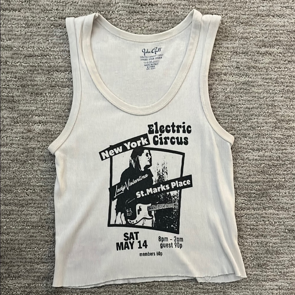 Brandy Melville/John Galt  Cream Ribbed Tank OSFA